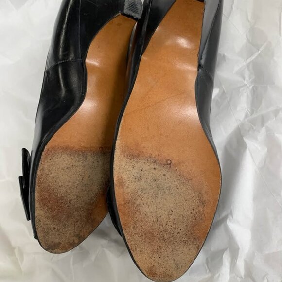 Vintage Calderone Open Toes black shoes Sz 8 - Picture 4 of 6